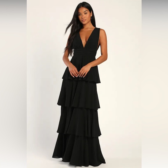 Lulus Dresses & Skirts - NWT Lulus Amazing Evening Black Tiered Maxi Dress